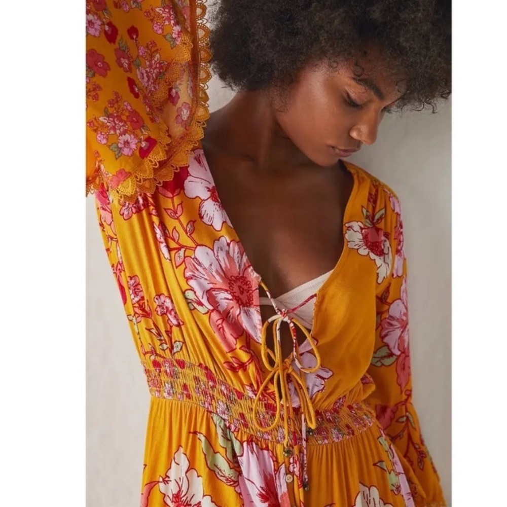 Free People Penny Printed Maxi Bodysuit Size Large NWT - Picture 5 of 17